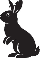 Obraz premium Curious rabbit standing on its hind legs vector design black