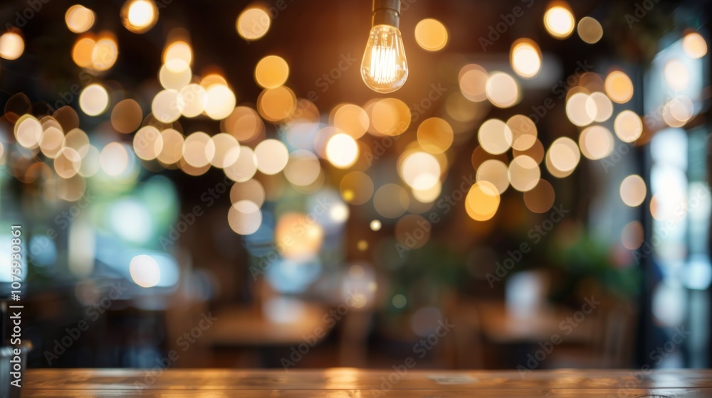 Poster cafe background with abstract blurred bokeh light. ai generated images