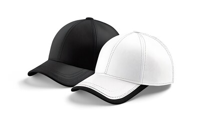 Fototapeta premium Black and white baseball cap mockup