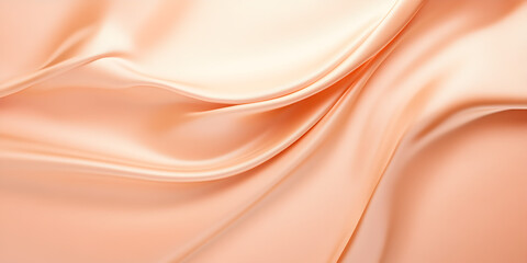 Peach Silk Drape: Luxurious peach silk fabric in elegant, flowing drapes.  A close-up showcasing the soft texture and subtle sheen. Perfect for fashion, beauty, and luxury brands. 