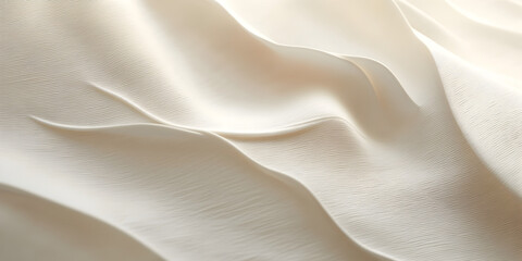Creamy Silk Drape: Luxurious, soft folds of creamy silk fabric create a smooth, elegant texture. Perfect for fashion, beauty, or textile designs. 