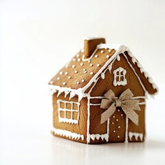 A beautifully crafted gingerbread house adorned with icing and festive decorations.