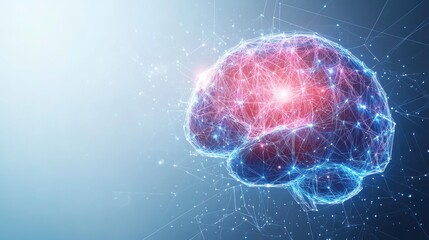 Digital representation of a brain with connections.
