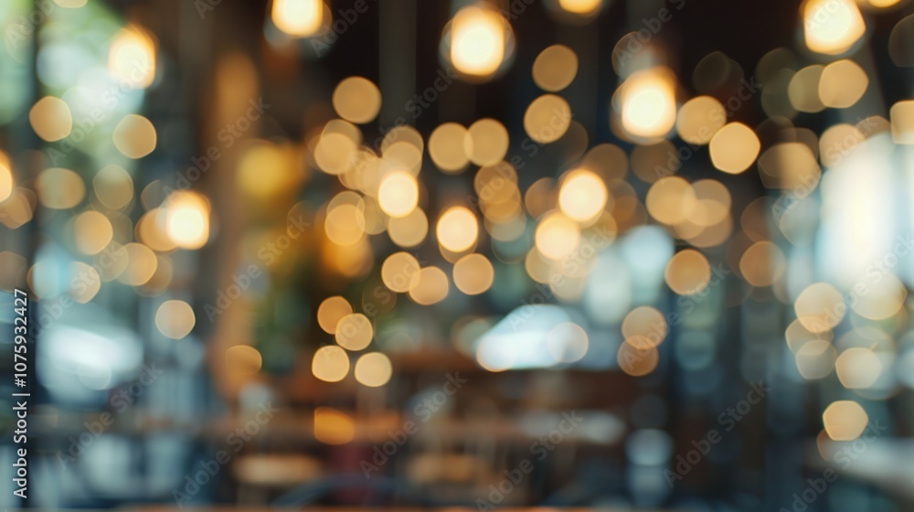 Poster cafe background with abstract blurred bokeh light. ai generated images