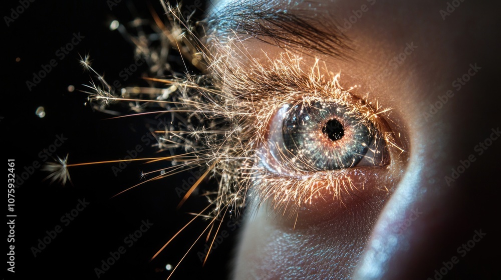 Poster sparkle in the eye - a macro view of an eye with sparkles