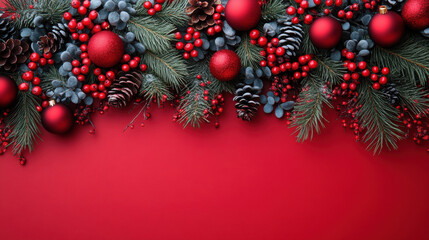 Festive Christmas Tree with Colorful Ornaments and Decorations, Celebrating Holiday Season with Pine Branches and Shiny Balls, Traditional Winter Celebration