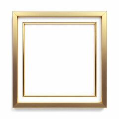 square gold frame with minimalist design on white background