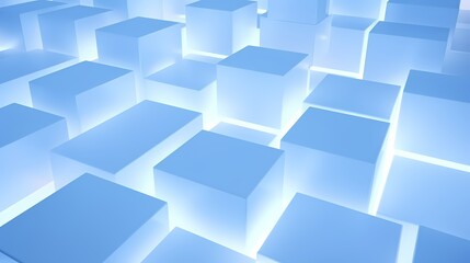 Obraz premium digital technology blue and white luminous 3d square poster background