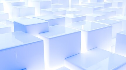 Obraz premium digital technology blue and white luminous 3d square poster background