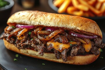 Delicious Philly Cheesesteak Sandwich