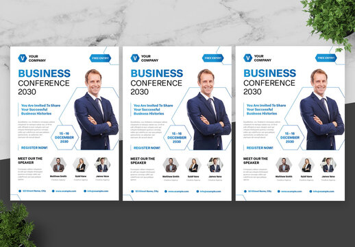 Blue And White Business Flyer