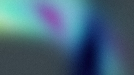 Abstract retro blue purple color grainy gradient backdrop design. Vibrant colors noisy gradient, glowing, shine, bright, noise texture effect