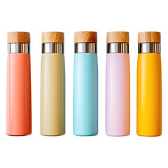 set of bottles on transparent background, clipping path, png,