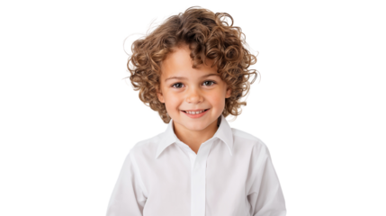 Portrait of a happy kid smiling, isolated on transparent background