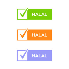 Set of Halal Banner Labels