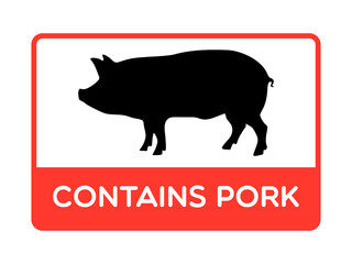 Vector Contains Pork Label