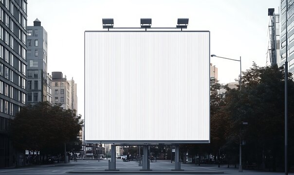 Square white trivision billboard mock up, 3d rendering. Empty tri vision bill board design mockup