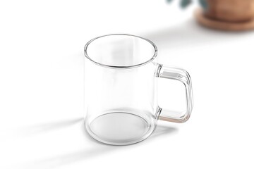 Glass narrow 11oz mug with handle mockup