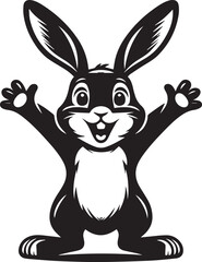 Obraz premium Excited rabbit with paws outstretched
