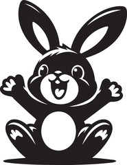 Fototapeta premium Excited rabbit with paws outstretched