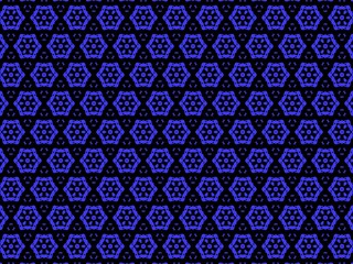 Seamless dark blue and black geometric pattern, repeating floral textile design.