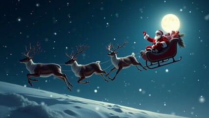 santa claus and reindeer