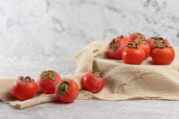 Delicious persimmons ripened in autumn