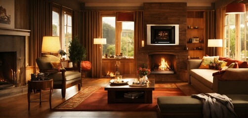 fireplace in the room