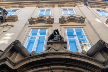 Obraz premium Facade of a building in Prague, Czech Republic
