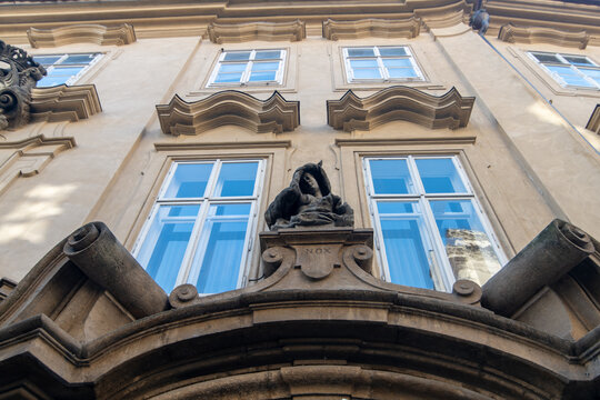 Facade of a building in Prague, Czech Republic