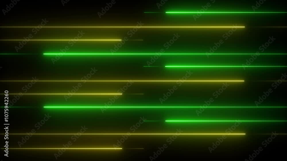 Poster abstract glowing neon lights blinking lines moving animation. streaming neon line cross on black bac