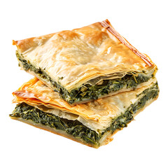 Spinach and Cheese Spanakopita with Transparent Background