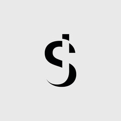 Fototapeta premium Initial JS, SJ letter vector logo design 