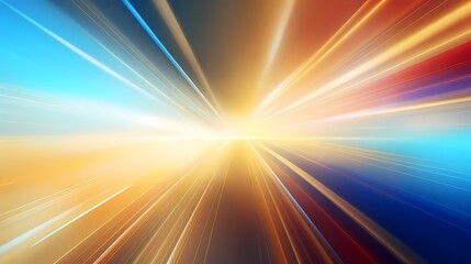 digital technology golden luminous rays poster background