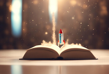 education literacy creative rocket no school technology crayons blue design out children nature information literature imagination inspiration study back take space paper startup  