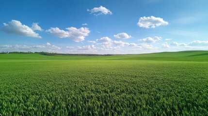 Green Field under a Blue Sky