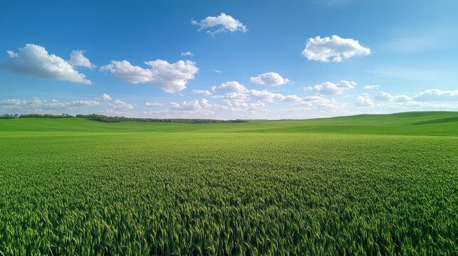 Green Field under a Blue Sky