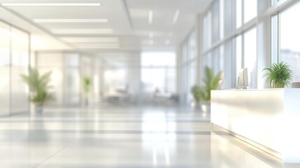 Fototapeta premium Modern Office Lobby with Reception Desk