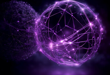 Naklejka premium abstractart connectivity futuristic networking complexity abstract dark background particle light glow complex graph science modern luminous cybernetic design