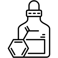 Niacinamide Icon. Nicotinamid Molecule Formula Symbol Stock Illustration. Vector Line Icons For UI Web Design And Presentation