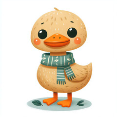 Patito de cuento infantil con bufanda