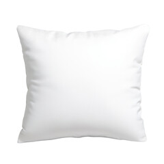 Soft, fluffy white pillow on a white isolated background.