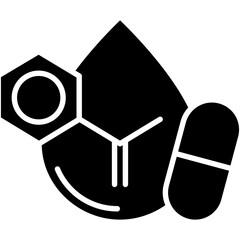 Niacinamide Icon. Nicotinamid Molecule Formula Symbol Stock Illustration. Vector Solid Icons For UI Web Design And Presentation