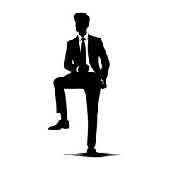 Businessman silhouette vector. Business people group gray pose on a white background