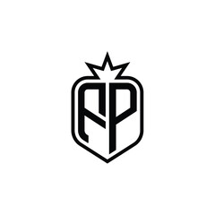 FP monogram logo design letter text name symbol monochrome logotype alphabet character simple logo