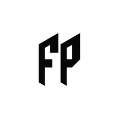 FP monogram logo design letter text name symbol monochrome logotype alphabet character simple logo