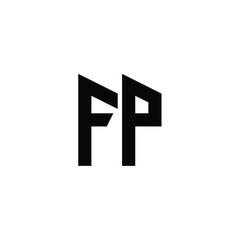 Fototapeta premium FP monogram logo design letter text name symbol monochrome logotype alphabet character simple logo