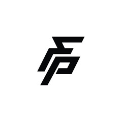 FP monogram logo design letter text name symbol monochrome logotype alphabet character simple logo