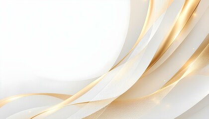 Abstract background with elegant white waves and subtle gold lines. Perfect for presentations, websites, and social media. Abstract background with subtle waves and a soft, blurred, cream color