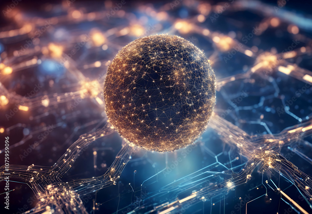 Poster social futuristic neural future cybersecurity intelligence technological modern render connect commu